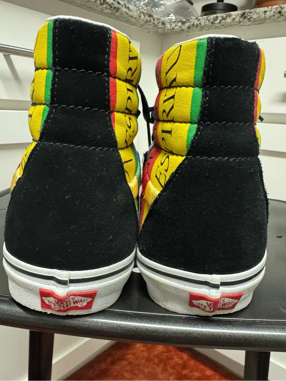 Vans Sk8-Hi Spirit Black High-Top Sneakers Multicolor Stripes Men’s Size 12